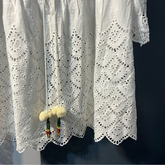Miho’s Italy - White Eyelet Tunic with Tassels - Picture 3 of 7